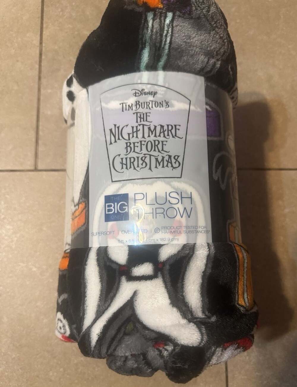 Disney The Big One The Nightmare Before Christmas Plush Throw Blanket